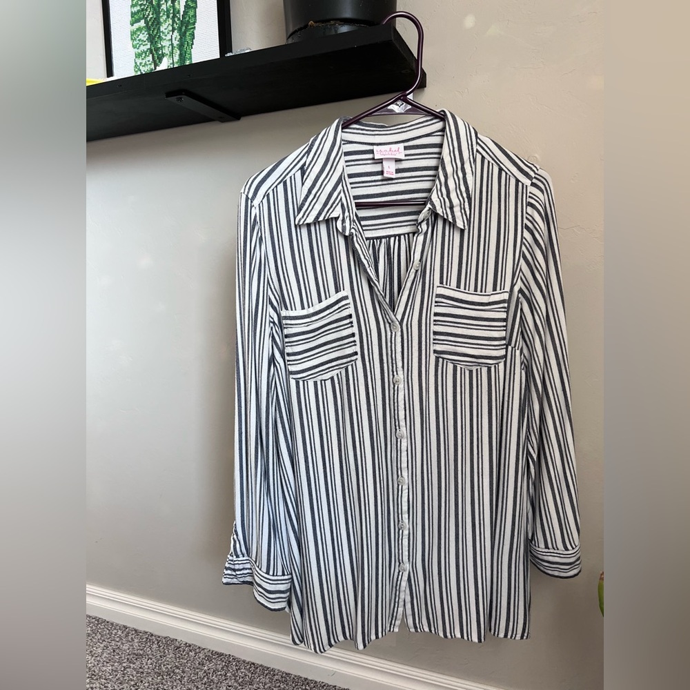 Comfy Striped Button Up Shirt